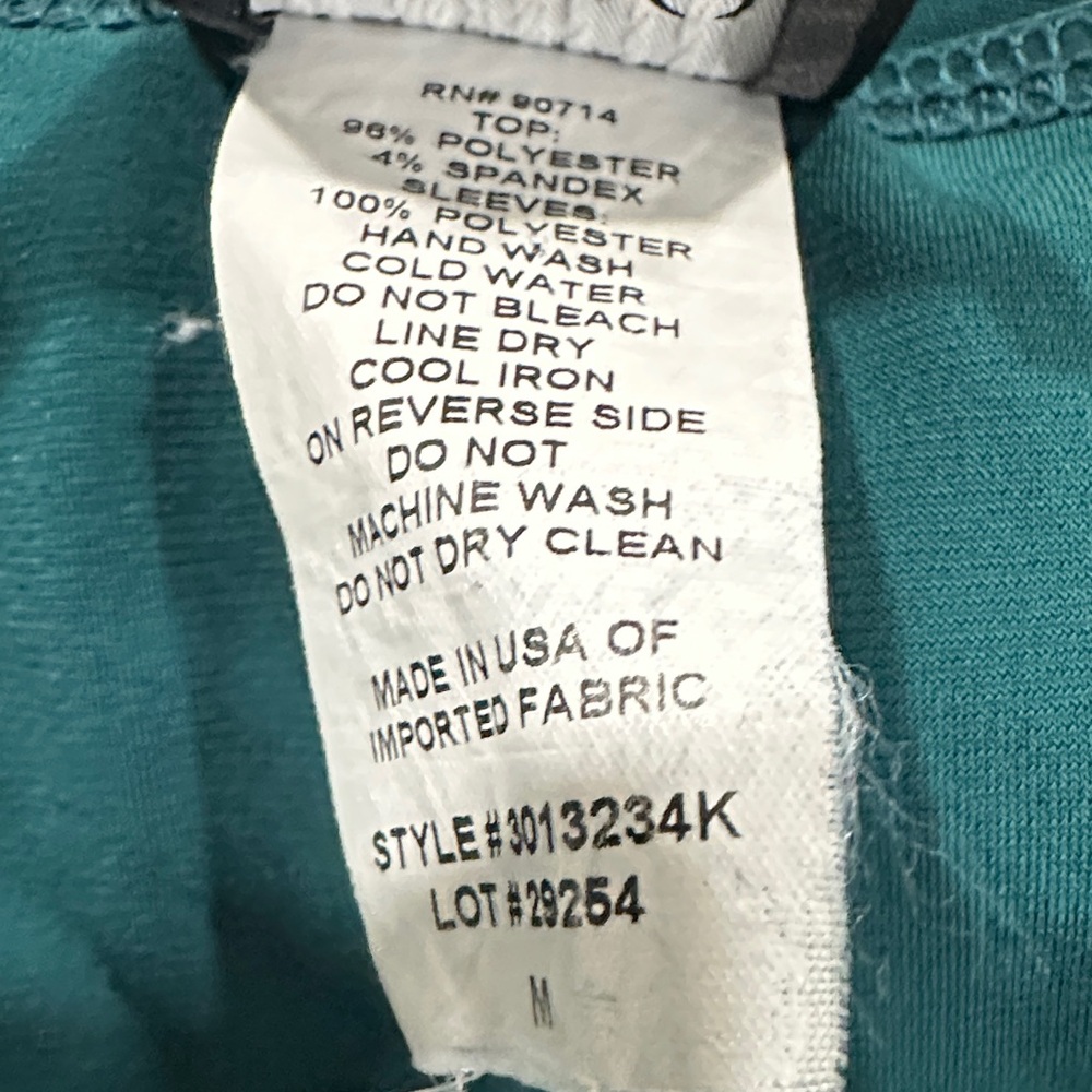 Coco Bianco Teal Wrap-Style Blouse size M made in USA - Picture 7 of 9